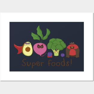 Super Foods Are Awesome, Healthy Food Posters and Art